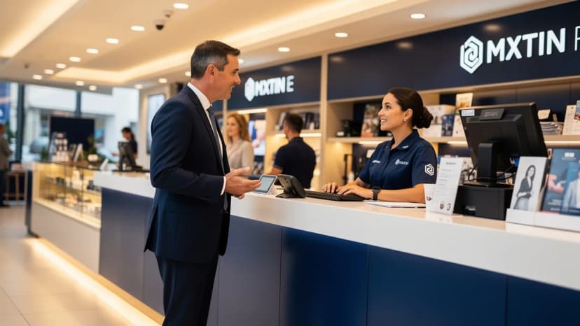 Franchisee managing daily operations inside a branded UK franchise outlet
