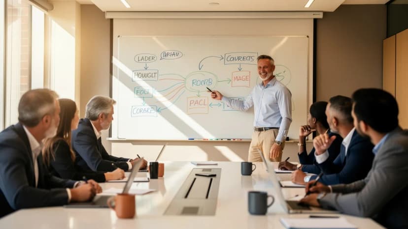 New franchisees attending a professional training programme in a modern classroom